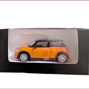Genuine Mini Cooper S F56 volcanic orange pull back toy car NEW in Box